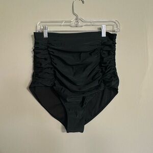 Shapermint High-Waisted Black Ruched Swimsuit Bottom